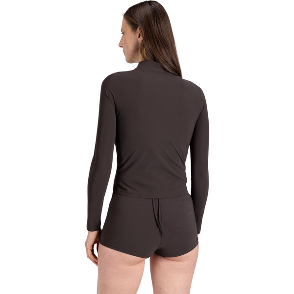 2026 Wallien Womens Rash Guard With Zip 102045001 - Coffee